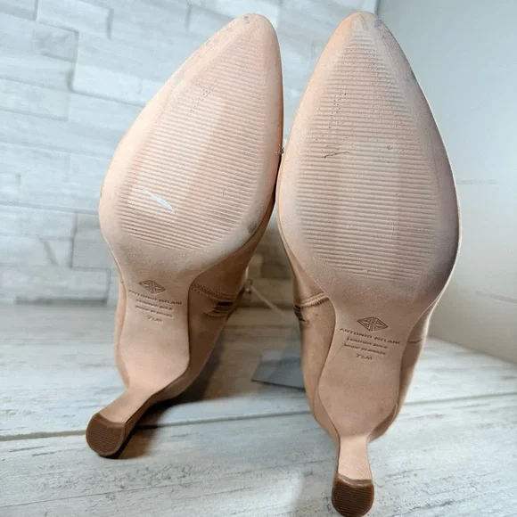 Antonio Melani Stellah Women’s Over the Knee Heeled Nude Suede Boots SZ 7.5M New - Picture 9 of 11